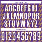 Benutzerdefinierte Lila Weiß-Altgold Zickzack Form Sublimation Fußball Uniform Trikot