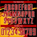 Benutzerdefinierte schwarz rot-gold abstrakte Fragment Kunst Splash Sublimation Fußball Uniform Trikot