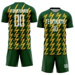 Benutzerdefinierte grün weiß-gold Zickzack Form Sublimation Fußball Uniform Trikot