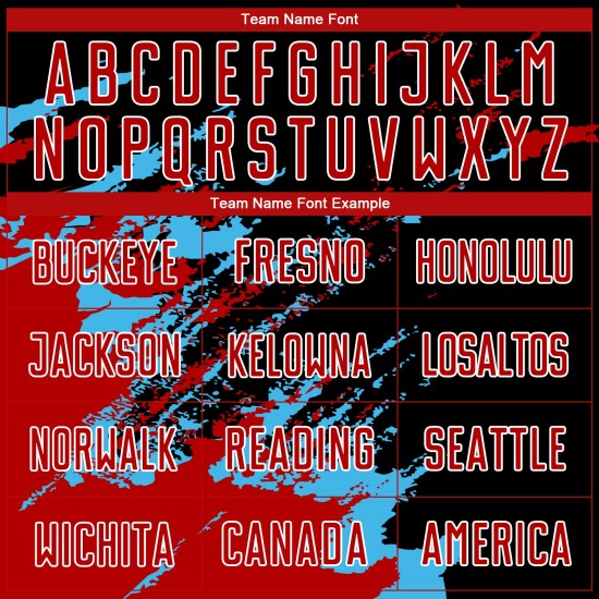 Benutzerdefinierte schwarz rot-himmelblau abstrakte Fragment Kunst Splash Sublimation Fußball Uniform Jersey Benutzerdefinierte schwarz rot-himmelblau abstrakte Fragment Kunst Splash Sublimation Fußball Uniform Jersey