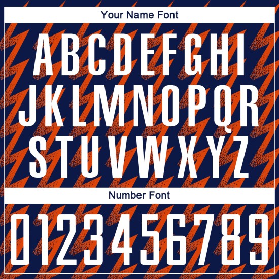 Benutzerdefiniertes Marineblaues, Weiß-Orangefarbenes Sublimations-Fußballtrikot