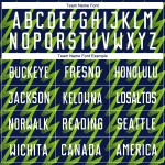 Benutzerdefiniertes Marineblaues, Weiß-Neongrünes, Zickzack-förmiges Sublimations-Fußballtrikot