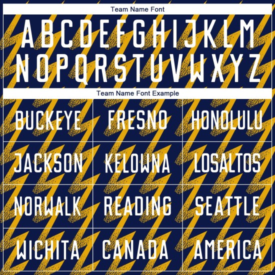 Benutzerdefiniertes Marineblaues Weiß-Gold-Fußballtrikot mit Sublimationsdruck