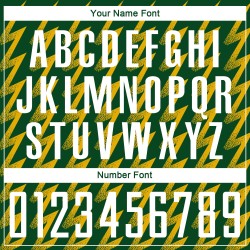 Benutzerdefinierte Kelly Green Weiß-Gold Zickzack Form Sublimation Fußball Uniform Trikot Benutzerdefinierte Kelly Green Weiß-Gold Zickzack Form Sublimation Fußball Uniform Trikot