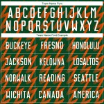 Benutzerdefinierte grün weiß-orange Zickzack-Form Sublimation Fußball Uniform Trikot