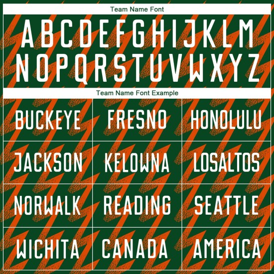 Benutzerdefinierte grün weiß-orange Zickzack-Form Sublimation Fußball Uniform Trikot