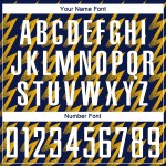 Benutzerdefiniertes Marineblaues Weiß-Gold-Fußballtrikot mit Sublimationsdruck