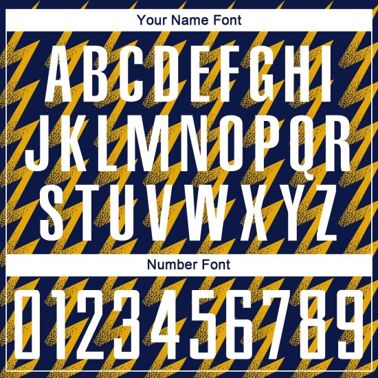 Benutzerdefiniertes Marineblaues Weiß-Gold-Fußballtrikot mit Sublimationsdruck