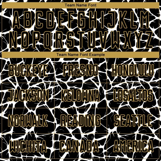 Benutzerdefinierte schwarz weiß-altgold abstrakte Netzwerk Splash Sublimation Fußball Uniform Jersey