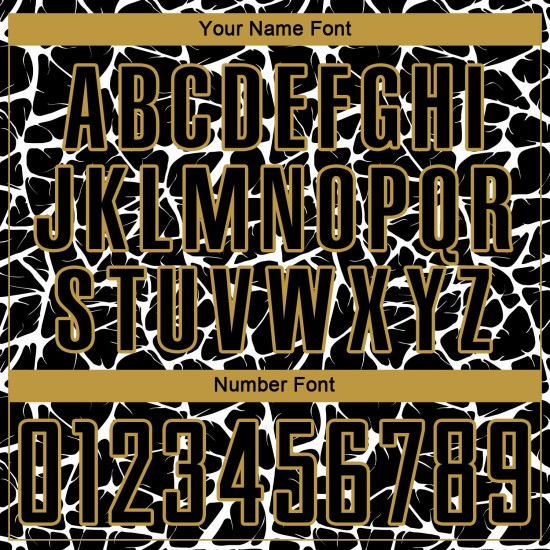 Benutzerdefinierte schwarz weiß-altgold abstrakte Netzwerk Splash Sublimation Fußball Uniform Jersey