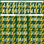 Benutzerdefinierte Kelly Green Weiß-Gold Zickzack Form Sublimation Fußball Uniform Trikot