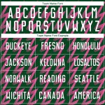 Benutzerdefinierte grün weiß-rosa Zickzack-Form Sublimation Fußball Uniform Trikot