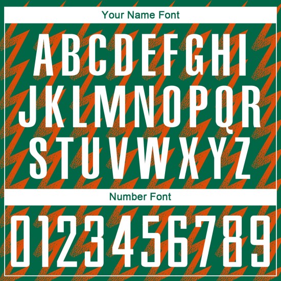 Benutzerdefinierte Kelly Grün Weiß-Orange Zickzack Form Sublimation Fußball Uniform Trikot