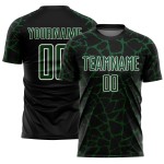 Benutzerdefinierte schwarz grün-weiß abstrakte Netzwerk Splash Sublimation Fußball Uniform Trikot