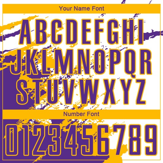 Benutzerdefinierte weiß lila-gold abstrakte Fragment Kunst Splash Sublimation Fußball Uniform Jersey Benutzerdefinierte weiß lila-gold abstrakte Fragment Kunst Splash Sublimation Fußball Uniform Jersey