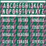 Benutzerdefinierte Kelly Green Weiß-Pink Zickzack Form Sublimation Fußball Uniform Trikot