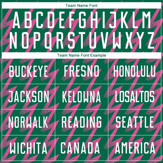 Benutzerdefinierte Kelly Green Weiß-Pink Zickzack Form Sublimation Fußball Uniform Trikot