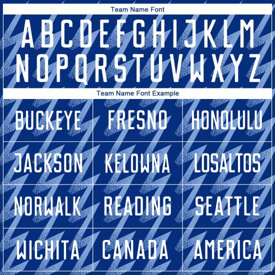 Benutzerdefinierte Royal Weiß-Hellblau Zickzack Form Sublimation Fußball Uniform Trikot