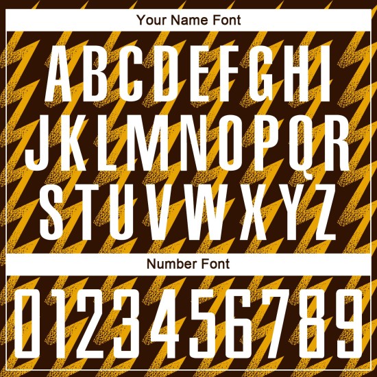 Benutzerdefiniertes braun-weiß-goldenes Sublimations-Fußballtrikot in Zickzack-Form