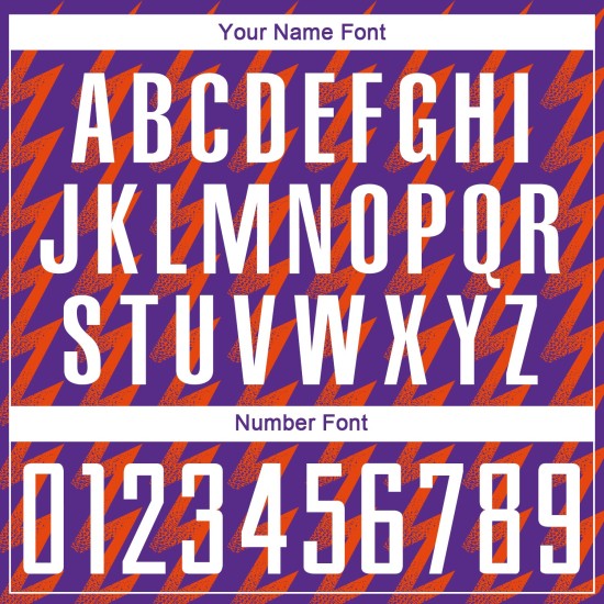 Benutzerdefinierte Lila Weiß-Orange Zickzack Form Sublimation Fußball Uniform Trikot