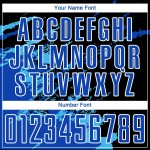 Benutzerdefinierte Schwarz Thunder Blau-Himmel Blau Abstrakte Fragment Kunst Splash Sublimation Fußball Uniform Jersey