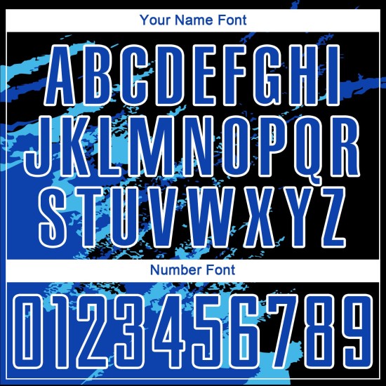 Benutzerdefinierte Schwarz Thunder Blau-Himmel Blau Abstrakte Fragment Kunst Splash Sublimation Fußball Uniform Jersey