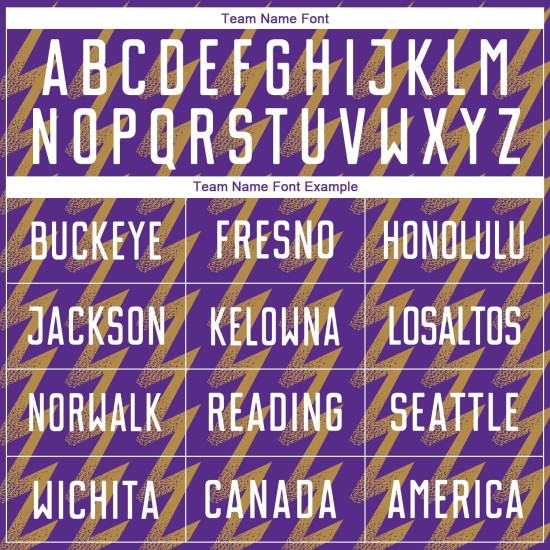 Benutzerdefinierte Lila Weiß-Altgold Zickzack Form Sublimation Fußball Uniform Trikot