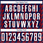 Benutzerdefinierte Marine weiß-rot Zickzack Form Sublimation Fußball Uniform Trikot