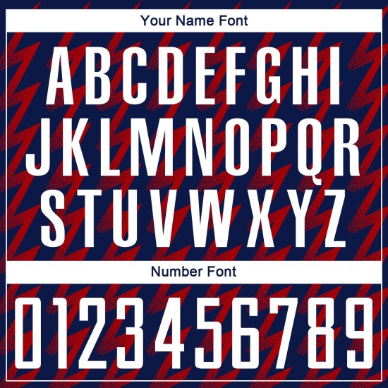 Benutzerdefinierte Marine weiß-rot Zickzack Form Sublimation Fußball Uniform Trikot