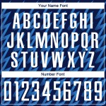 Benutzerdefiniertes Marineblaues, weiß-puderblaues Sublimations-Fußballtrikot in Zickzack-Form