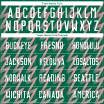 Benutzerdefinierte Kelly Grün Weiß-Mittel Rosa Zickzack Form Sublimation Fußball Uniform Trikot