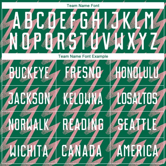 Benutzerdefinierte Kelly Grün Weiß-Mittel Rosa Zickzack Form Sublimation Fußball Uniform Trikot