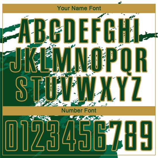 Benutzerdefinierte weiß grün Kelly Grün-Gold abstrakte Fragment Kunst Splash Sublimation Fußball Uniform Jersey